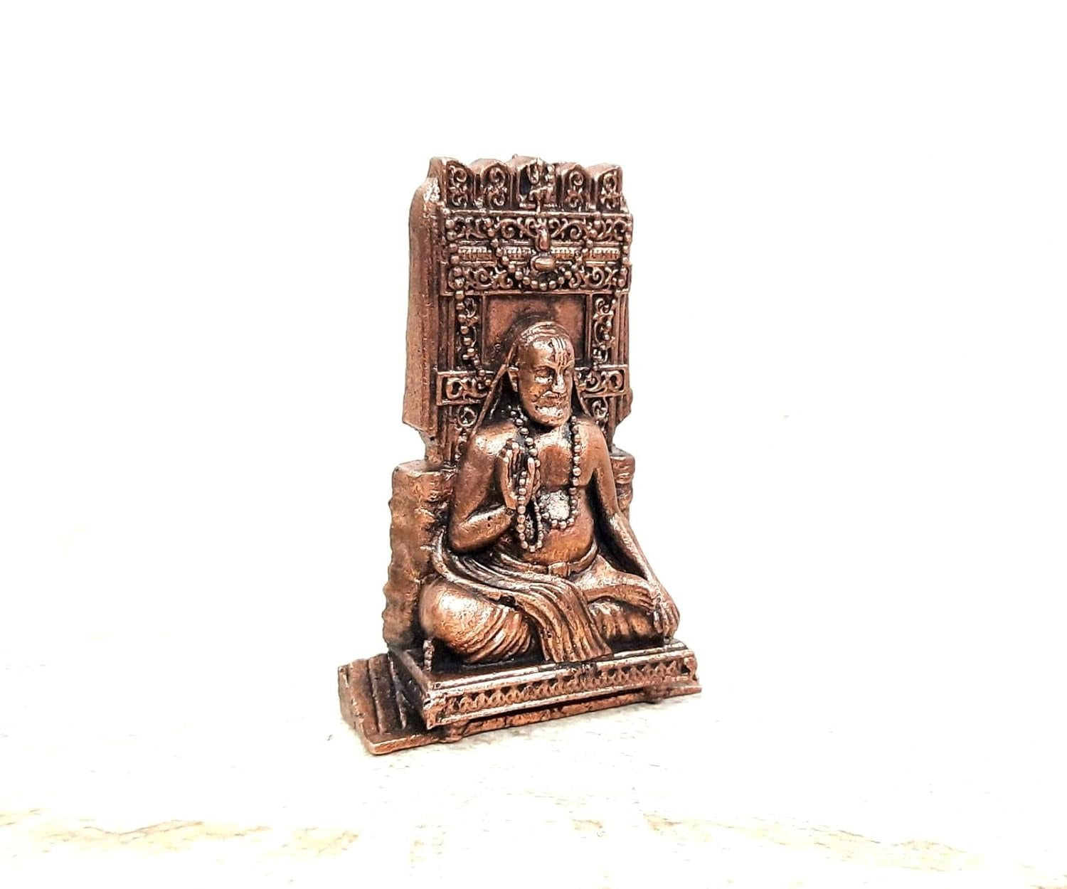 Brownish-Orange Copper Idols, 7Cm, Handmade Ragavendra 124Grams, Patina Antique Finish, Pack Of 1 Piece