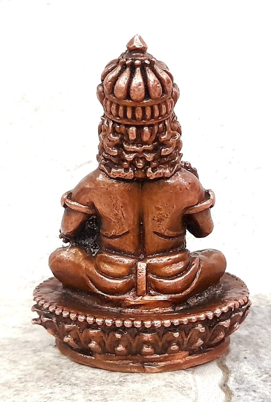 Brownish-Orange Copper Idols India, 2.5 Inches, Handmade Kuberar, 220Grams, Patina Antique Finish, Pack Of 1 Piece