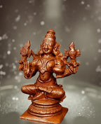 Brown Copper Idols India, 1.7 Inches, Handmade God Dhanvantri, 60Grams, Patina Antique Finish, Pack Of 1 Piece
