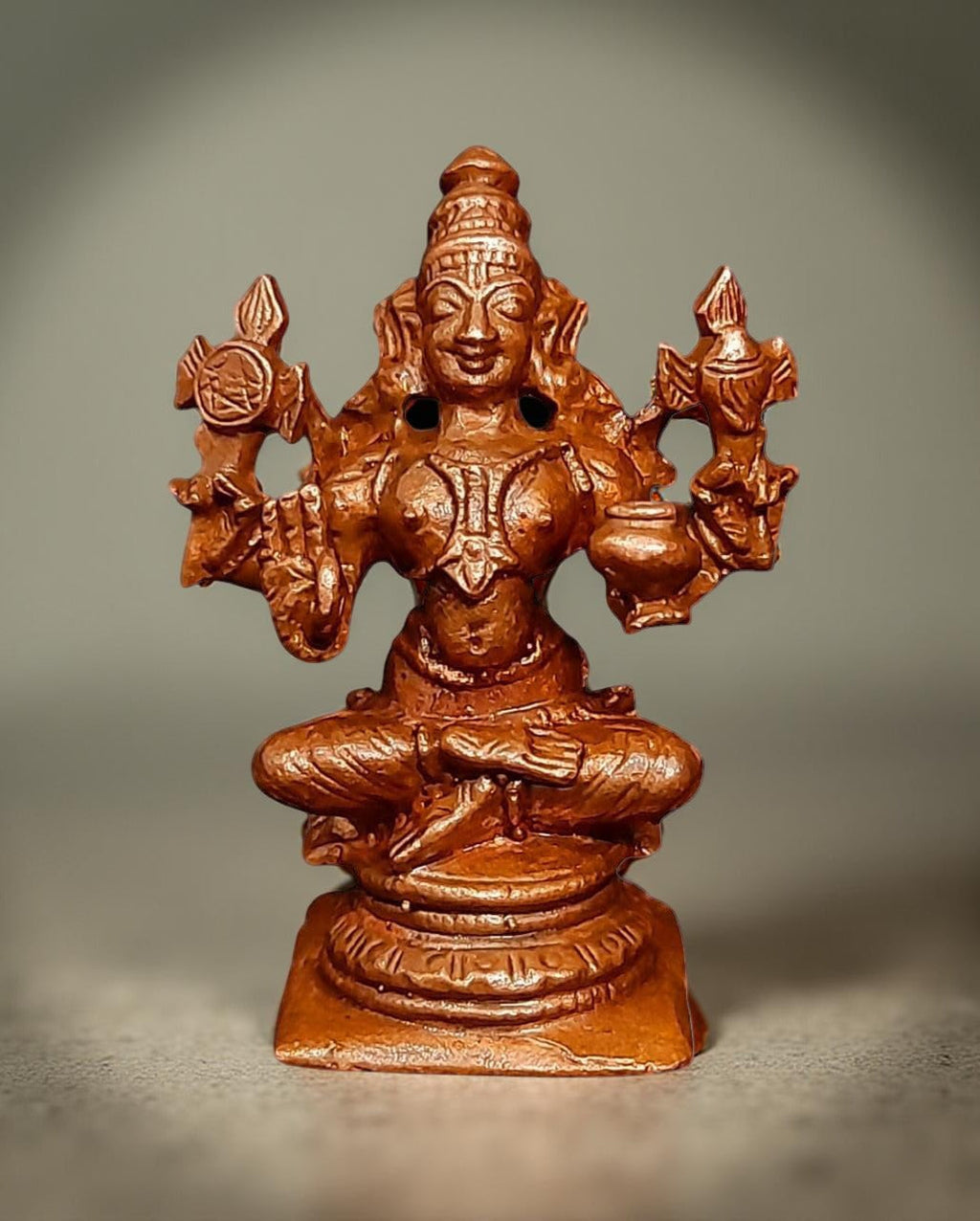Brown Copper Idols India, 1.7 Inches, Handmade God Dhanvantri, 60Grams, Patina Antique Finish, Pack Of 1 Piece