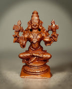 Brown Copper Idols India, 1.7 Inches, Handmade God Dhanvantri, 60Grams, Patina Antique Finish, Pack Of 1 Piece