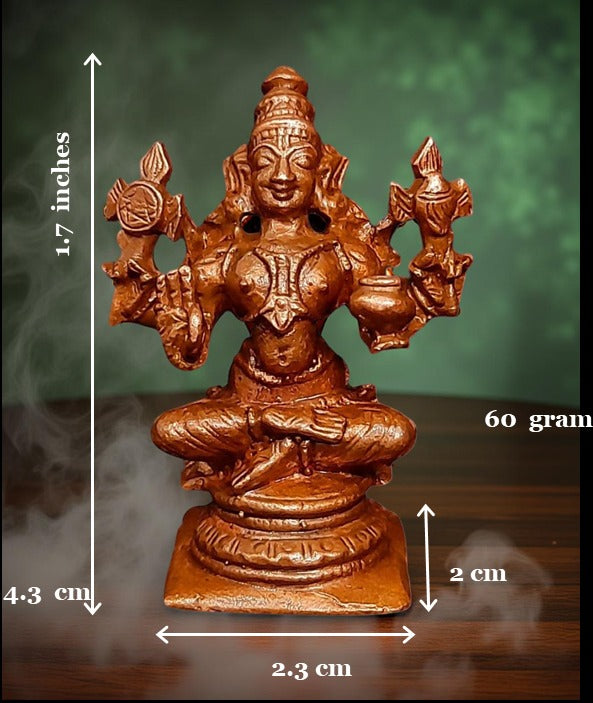 Brown Copper Idols India, 1.7 Inches, Handmade God Dhanvantri, 60Grams, Patina Antique Finish, Pack Of 1 Piece
