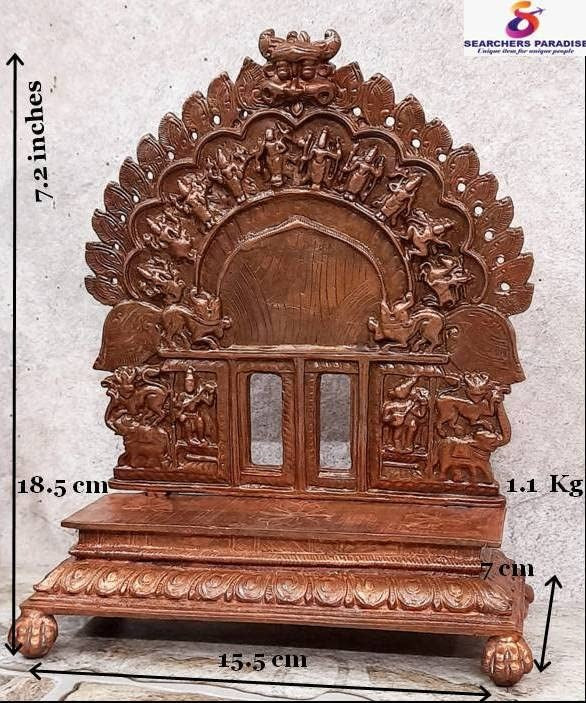 Brownish-Orange Copper Idols Of God Dasavadhara Prabhavali, 7.2 Inches, 1.1 Kg, Patina Antique Finish, Pack Of 1 Piece