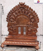 Brownish-Orange Copper Idols Of God Dasavadhara Prabhavali, 7.2 Inches, 1.1 Kg, Patina Antique Finish, Pack Of 1 Piece