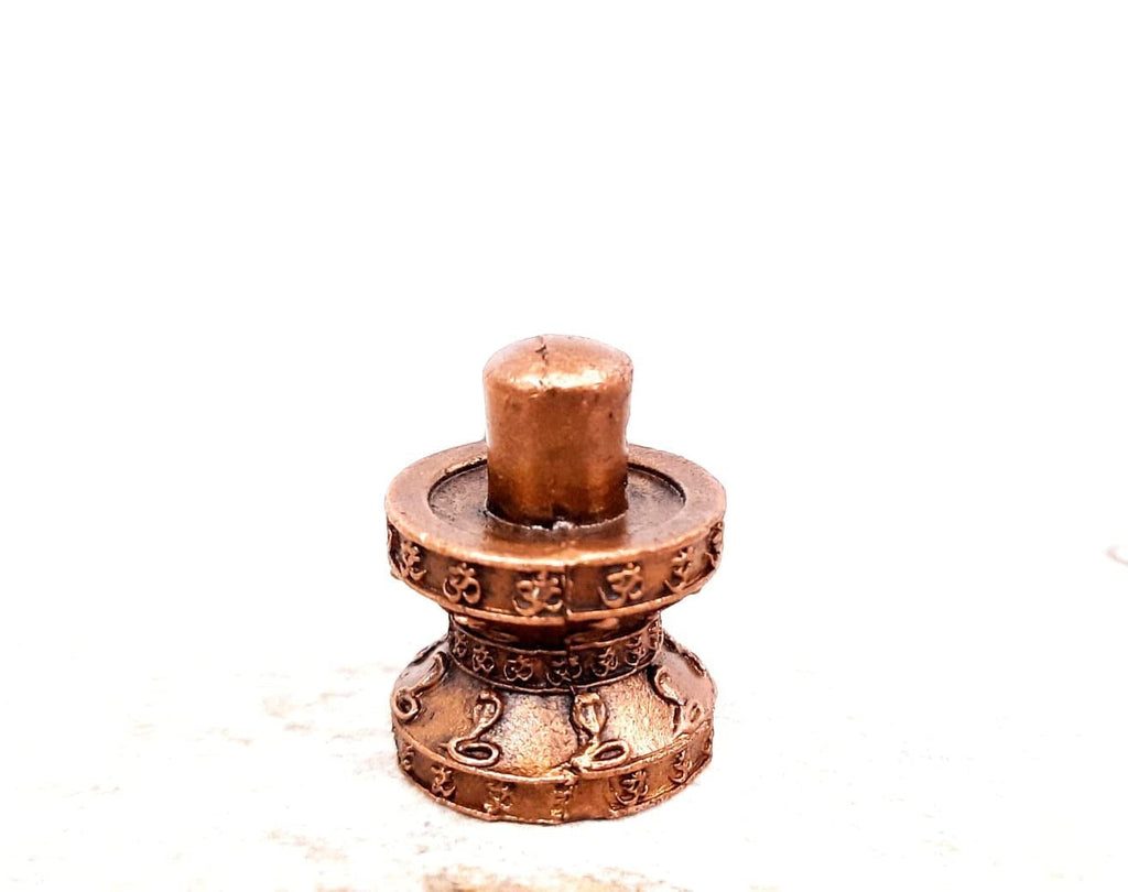 Brownish-Orange Copper Idols India, 1.4 Inches, Handmade Shivalingam, 88G, Patina Antique Finish, Pack Of 1 Piece