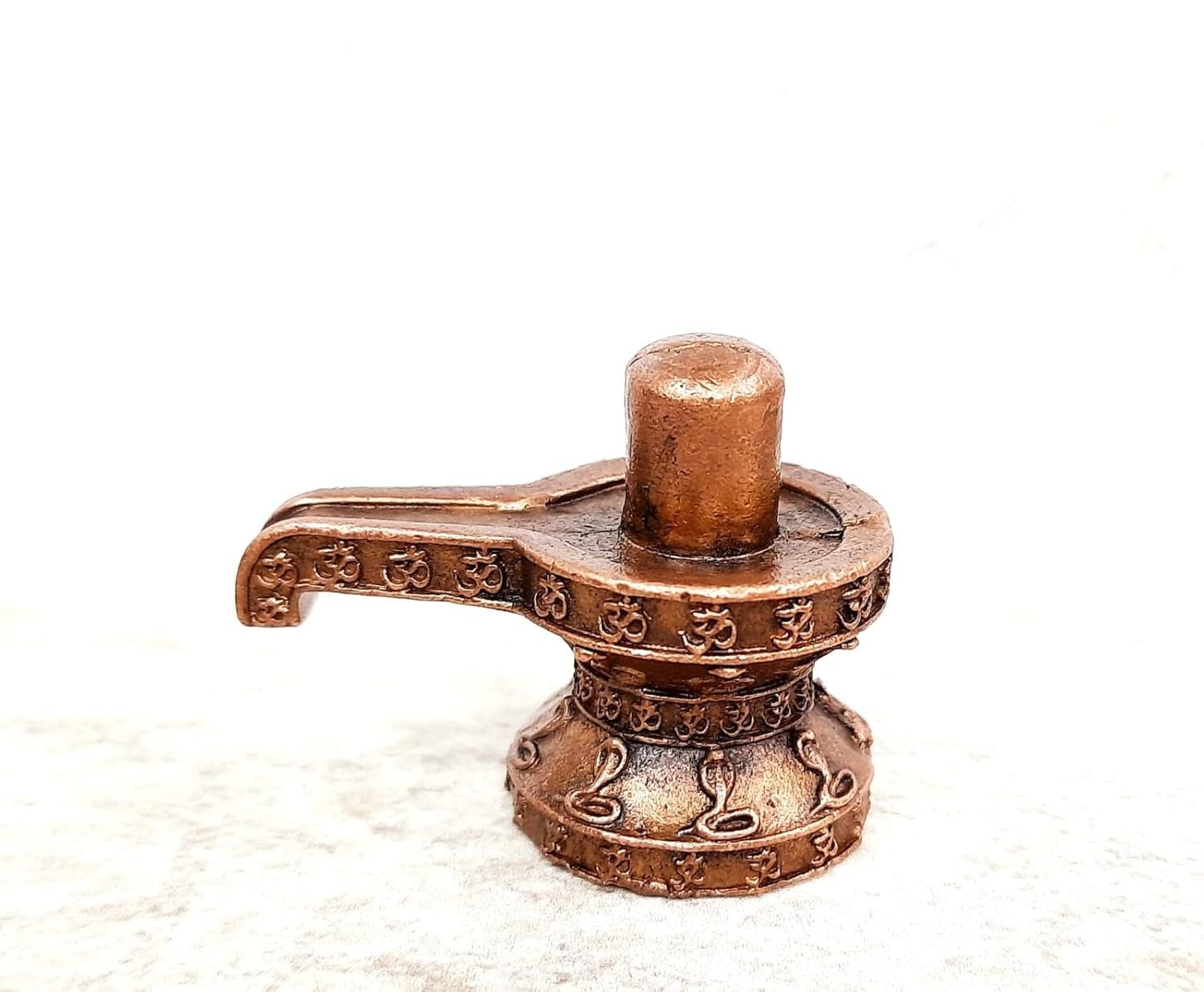 Brownish-Orange Copper Idols India, 1.4 Inches, Handmade Shivalingam, 88G, Patina Antique Finish, Pack Of 1 Piece