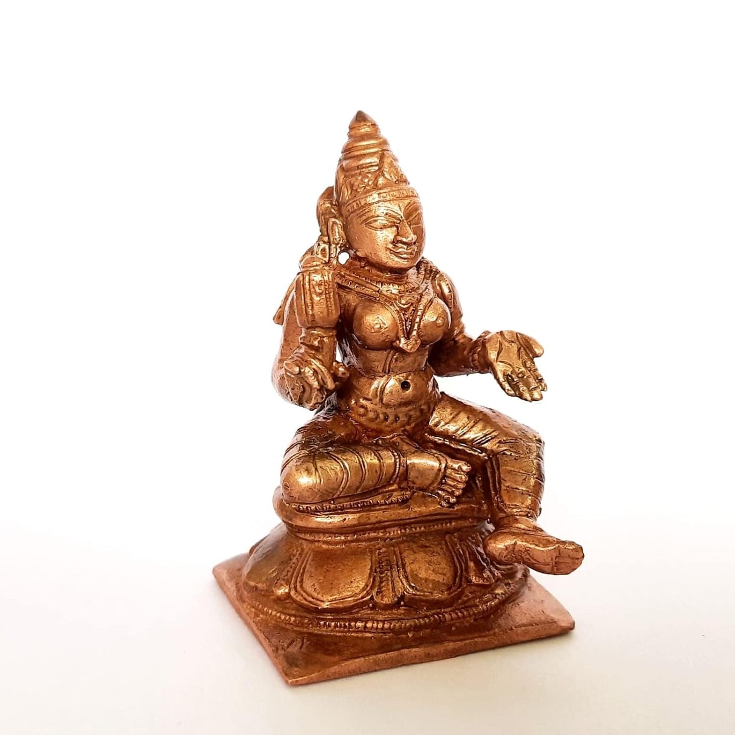 Brownish-Orange Copper Idols Of God Bhoogasakthi 2.5 Inches, 200G, Patina Antique Finish, Pack Of 1 Piece