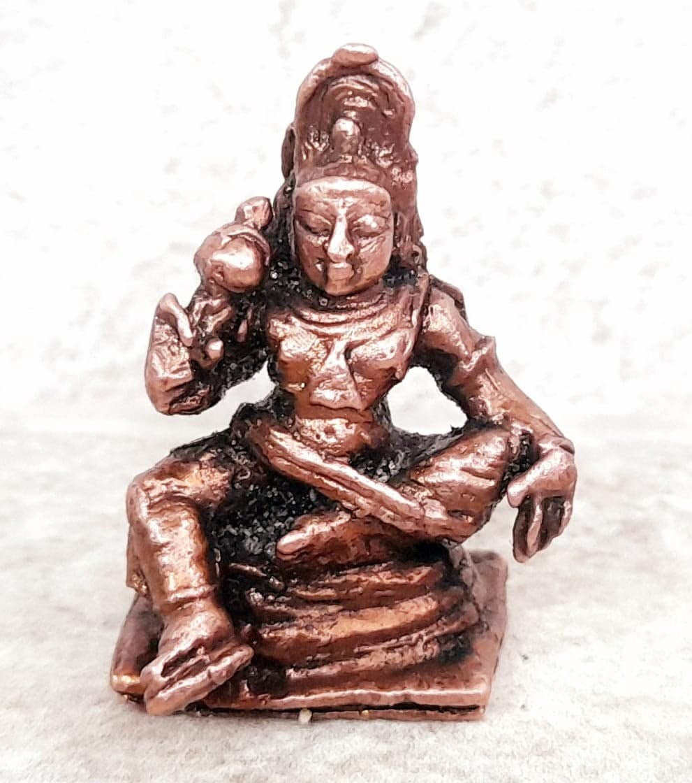 Brownish-Orange Copper Idols India, 1 Inches, Handmade Sastha, 25G, Patina Antique Finish, Pack Of 1 Piece