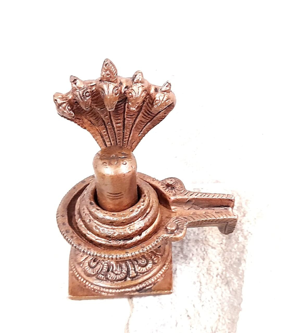 Brownish-Orange Copper Idols, 3 Inches, Handmade Shivalingam, 220G, Patina Antique Finish, Pack Of 1 Piece