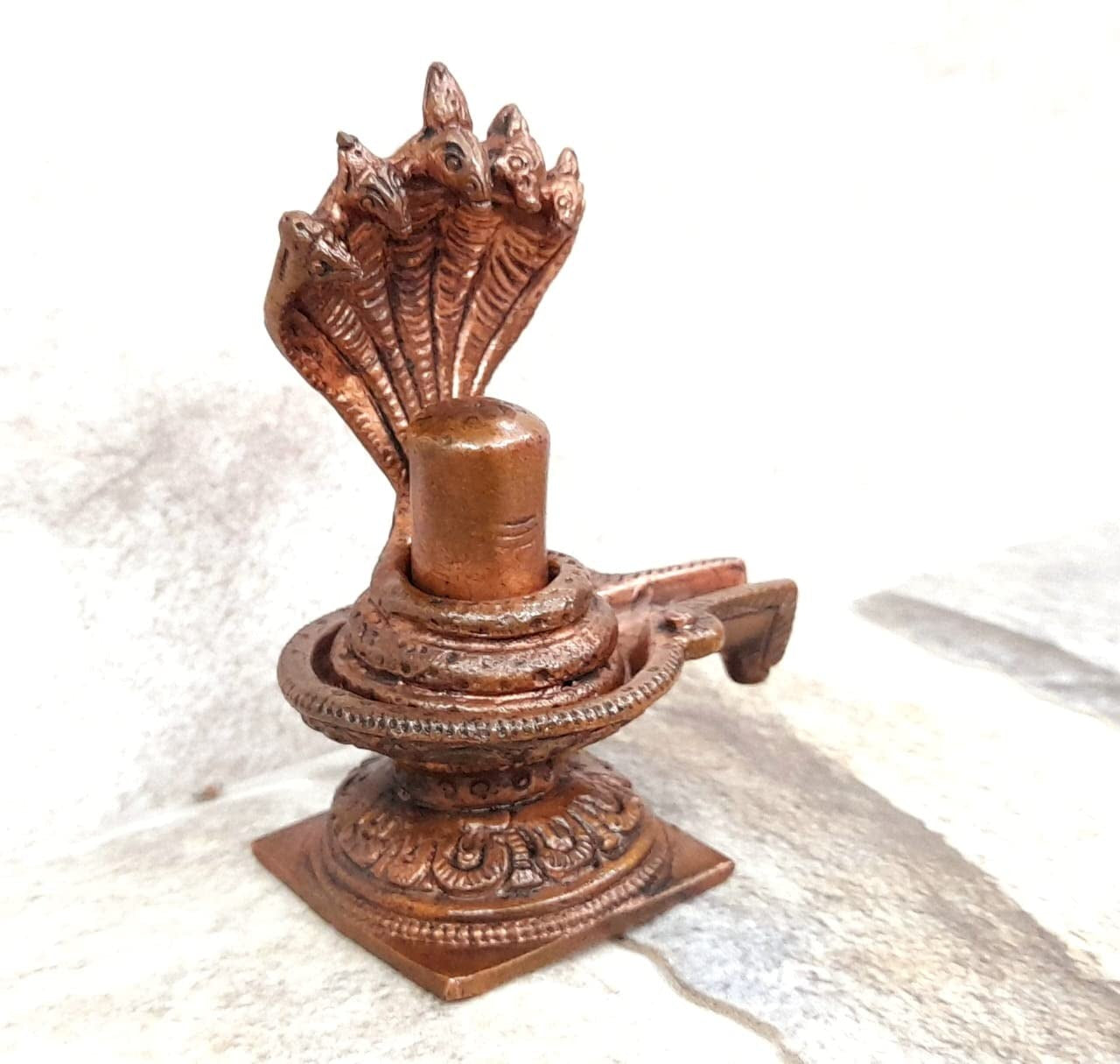 Brownish-Orange Copper Idols, 3 Inches, Handmade Shivalingam, 220G, Patina Antique Finish, Pack Of 1 Piece