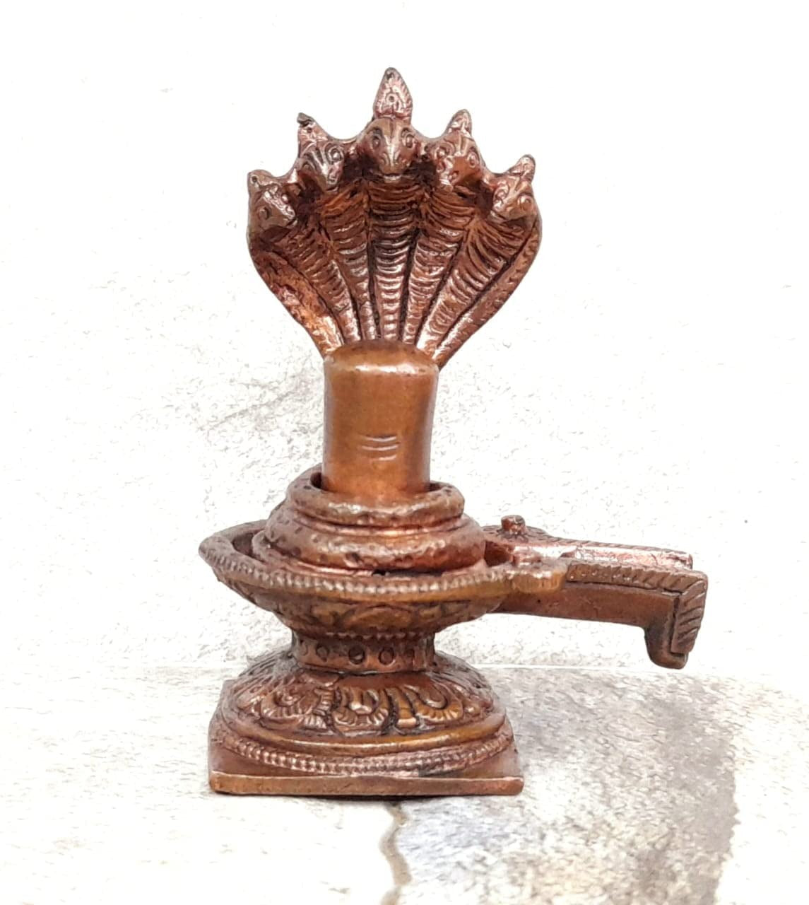 Brownish-Orange Copper Idols, 3 Inches, Handmade Shivalingam, 220G, Patina Antique Finish, Pack Of 1 Piece