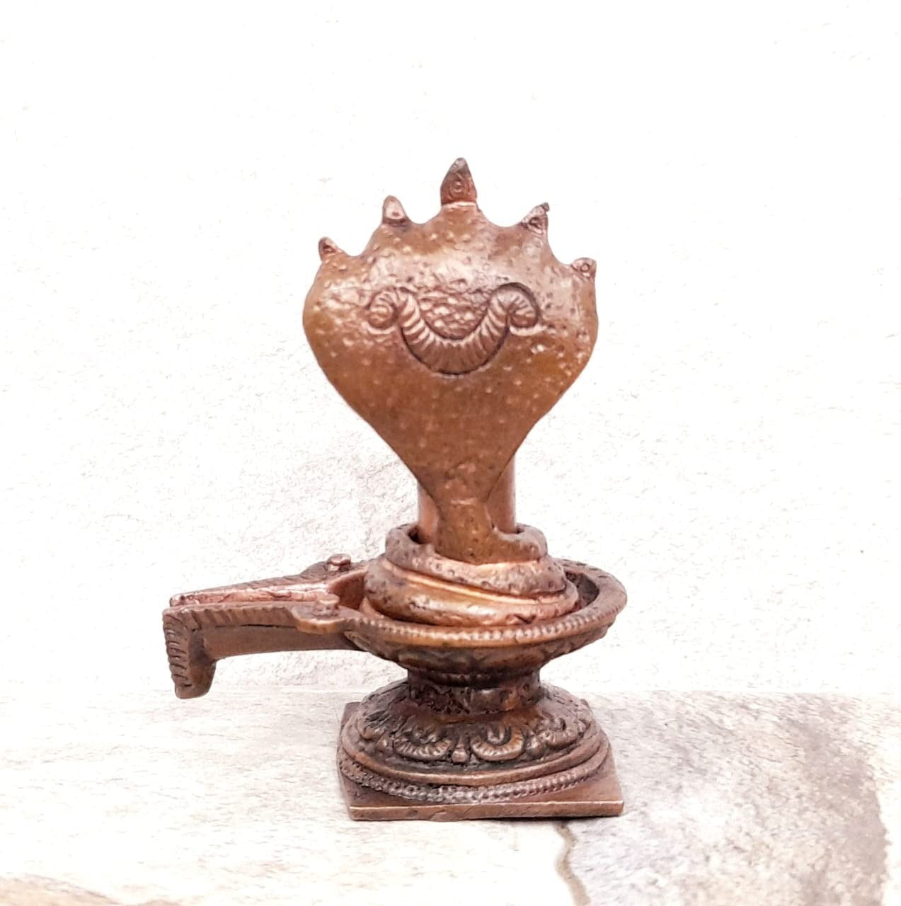 Brownish-Orange Copper Idols, 3 Inches, Handmade Shivalingam, 220G, Patina Antique Finish, Pack Of 1 Piece