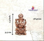 Brownish-Orange Copper Idols, 3.5Cm, Handmade Little Ganesh 28Grams, Patina Antique Finish, Pack Of 1 Piece
