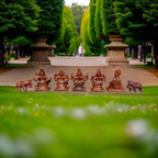 Brownish-Orange Copper Idols Of God Elephant Idol, Lakshmi, Varahi, Raja Rajeshwari, Saraswathi Annapoorani Combo Idol By, Pack Of 7 Piece