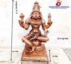 Brownish-Orange Copper Idols Of God Bhuvaneshvari 4.3 Inches, 500G, Patina Antique Finish, Pack Of 1 Piece