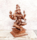 Brownish-Orange Copper Idols Of God Bhuvaneshvari 4.3 Inches, 500G, Patina Antique Finish, Pack Of 1 Piece