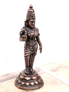 Brown Copper God Idols Meenakshi Devi 2.8 Inches, 70G, Handmade Copper God Idols, Pack Of 1 Piece