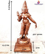 Brownish-Orange Copper Idols Of God Goddess, 5.3 Inches, 420 Gram, Patina Antique Finish, Pack Of 1 Piece