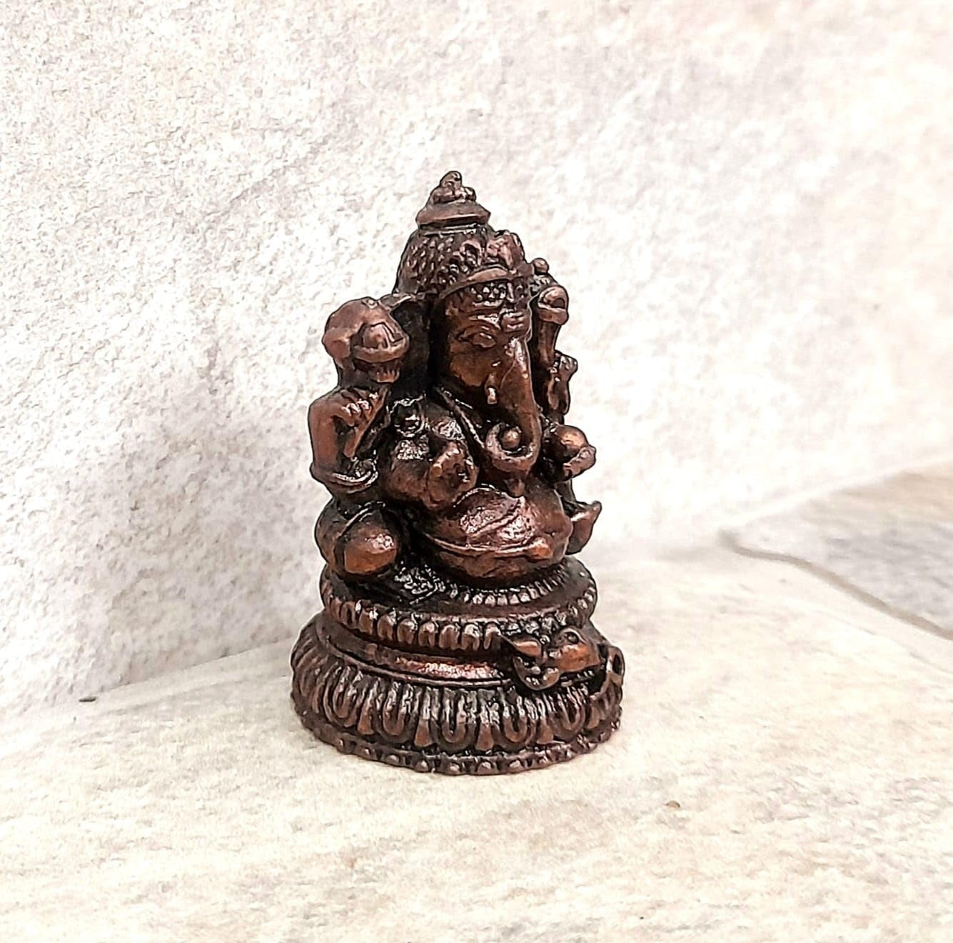 Brown Copper Idols Of God Ganesh, 1.4 Inches, 40 Gram, Patina Antique Finish, Pack Of 1 Piece
