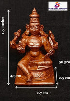 Brownish-Orange Copper Idols 1.6 Inches, Handmade Raja Rajeshwari 50Grams, Patina Antique Finish, Pack Of 1 Piece