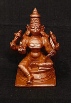 Brownish-Orange Copper Idols 1.6 Inches, Handmade Raja Rajeshwari 50Grams, Patina Antique Finish, Pack Of 1 Piece