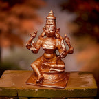 Brownish-Orange Copper Idols 1.6 Inches, Handmade Raja Rajeshwari 50Grams, Patina Antique Finish, Pack Of 1 Piece