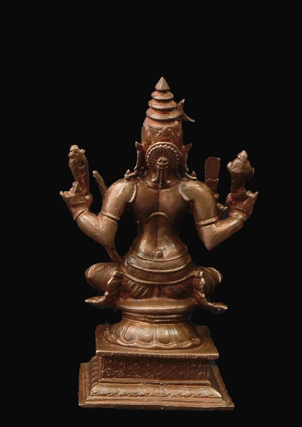 Brownish-Orange Copper Idols India, 4.3 Inches, Handmade Goddess Raja Rajeswari 479 Gram, Patina Antique Finish, Pack Of 1 Piece