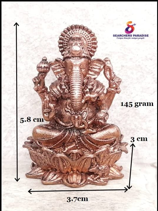 Brownish-Orange Copper Idols Of God Ganesh, 2.2 Inches, 145G, Patina Antique Finish, Pack Of 1 Piece
