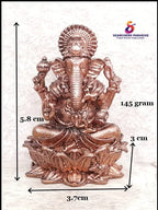 Brownish-Orange Copper Idols Of God Ganesh, 2.2 Inches, 145G, Patina Antique Finish, Pack Of 1 Piece