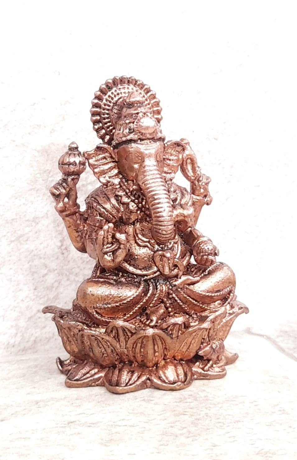 Brownish-Orange Copper Idols Of God Ganesh, 2.2 Inches, 145G, Patina Antique Finish, Pack Of 1 Piece