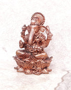 Brownish-Orange Copper Idols Of God Ganesh, 2.2 Inches, 145G, Patina Antique Finish, Pack Of 1 Piece