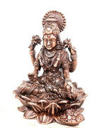 Brownish-Orange Copper Idols India, 2 Inches, Handmade Mahalakshmi Idol With, 145G, Patina Antique Finish, Pack Of 1 Piece