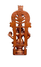 Brownish-Orange Copper Idols Indiaby, 5.5 Inches, Handmade Kohalpur Lakshmi Idol With, 482G, Patina Antique Finish, Pack Of 1 Piece