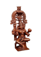 Brownish-Orange Copper Idols Indiaby, 5.5 Inches, Handmade Kohalpur Lakshmi Idol With, 482G, Patina Antique Finish, Pack Of 1 Piece