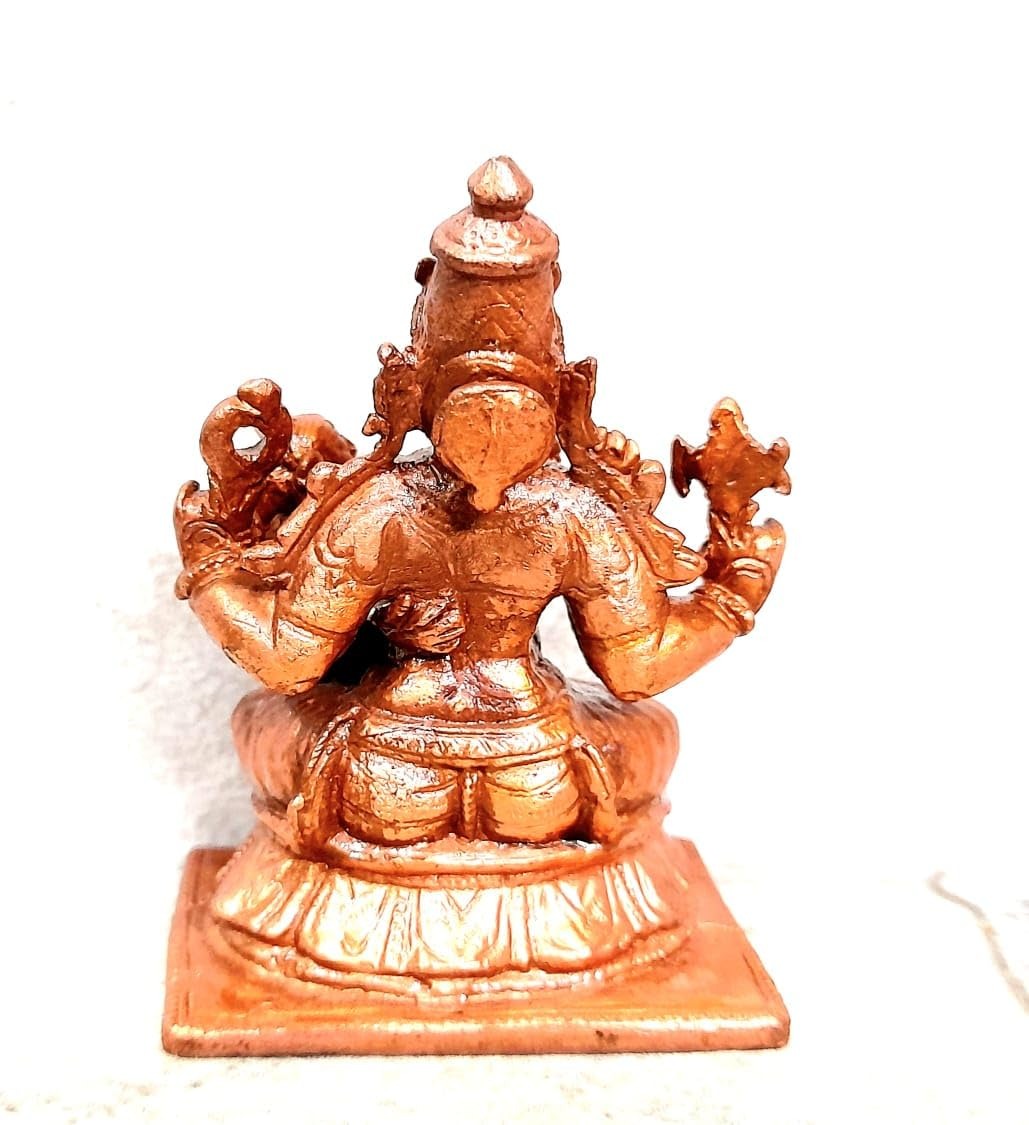 Brown Copper Idols Of Lakshmi Hayagreevar, 2.5 Inches, 194G Handmade Pack Of 1 Piece