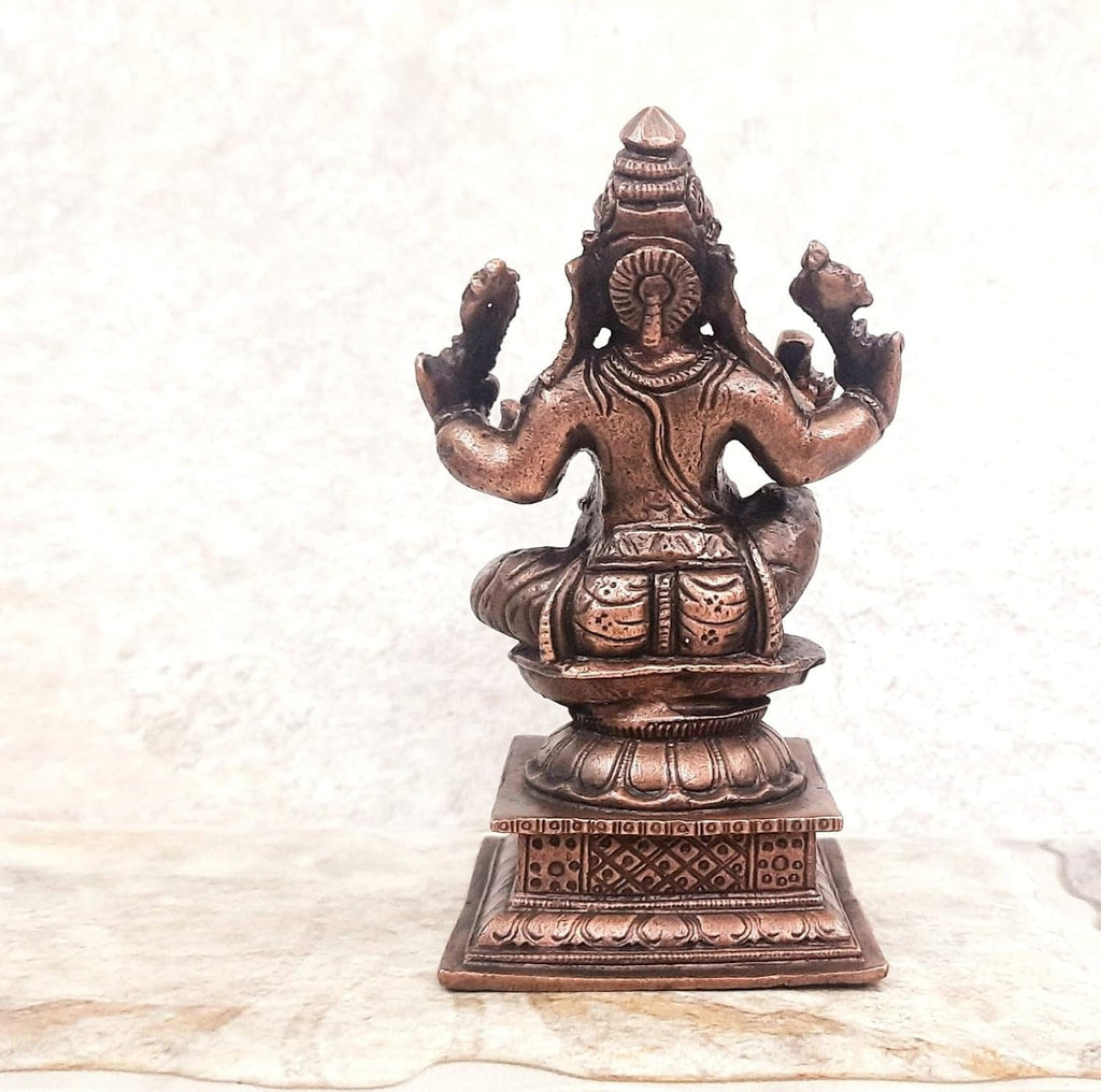 Brownish-Orange Copper Idols India, 4.2 Inches, Handmade Ganesh 640 Gram, Patina Antique Finish, Pack Of 1 Piece