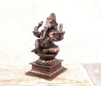Brownish-Orange Copper Idols India, 4.2 Inches, Handmade Ganesh 640 Gram, Patina Antique Finish, Pack Of 1 Piece
