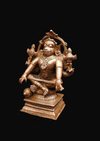 Brownish-Orange Copper Idols Of God Sitting God Hanuman, 4.3 Inches, 730G, Patina Antique Finish, Pack Of 1 Piece
