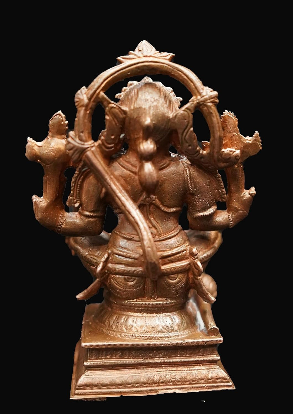 Brownish-Orange Copper Idols Of God Sitting God Hanuman, 4.3 Inches, 730G, Patina Antique Finish, Pack Of 1 Piece