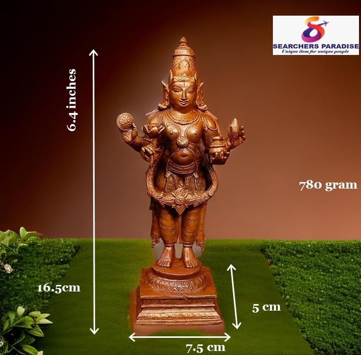 Brownish-Orange Copper Idols Of God Dhanvantri, 6.4 Inches, 780G, Patina Antique Finish, Pack Of 1 Piece