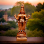 Brownish-Orange Copper Idols Of God Dhanvantri, 6.4 Inches, 780G, Patina Antique Finish, Pack Of 1 Piece