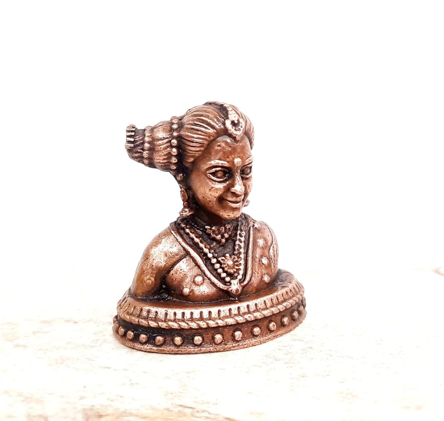 Brownish-Orange Copper Idols India, 1 7 Inches, Handmade Gowri Idol 97 Gram, Patina Antique Finish, Pack Of 1 Piece