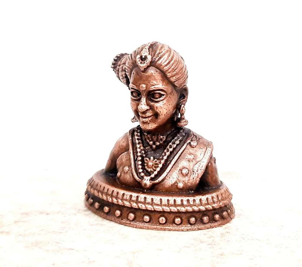 Brownish-Orange Copper Idols India, 1 7 Inches, Handmade Gowri Idol 97 Gram, Patina Antique Finish, Pack Of 1 Piece