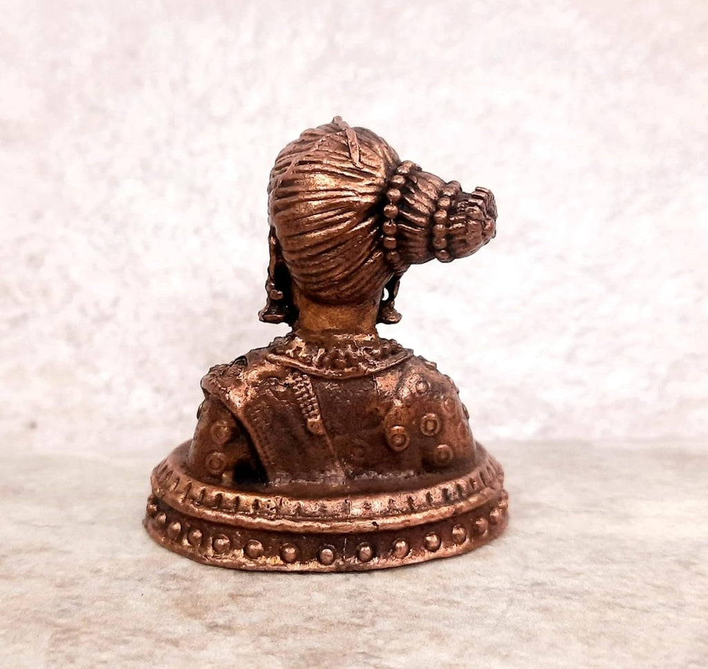 Brownish-Orange Copper Idols India, 1 7 Inches, Handmade Gowri Idol 97 Gram, Patina Antique Finish, Pack Of 1 Piece