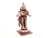 Brownish-Orange Copper Idols, 8.5 Cm, Handmade Standing Garudar 158 Gram, Patina Antique Finish, Pack Of 1 Piece