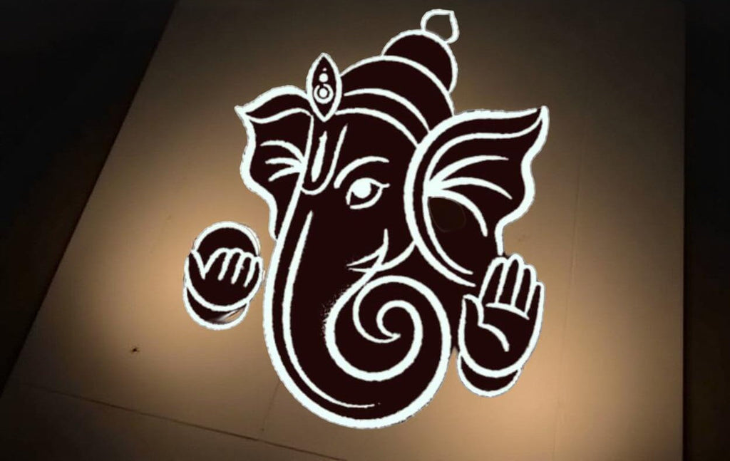 Unikraf  Ganesha Rangoli Kolam Stencil Wooden 5×5 Inches Pack of 1 Piece
