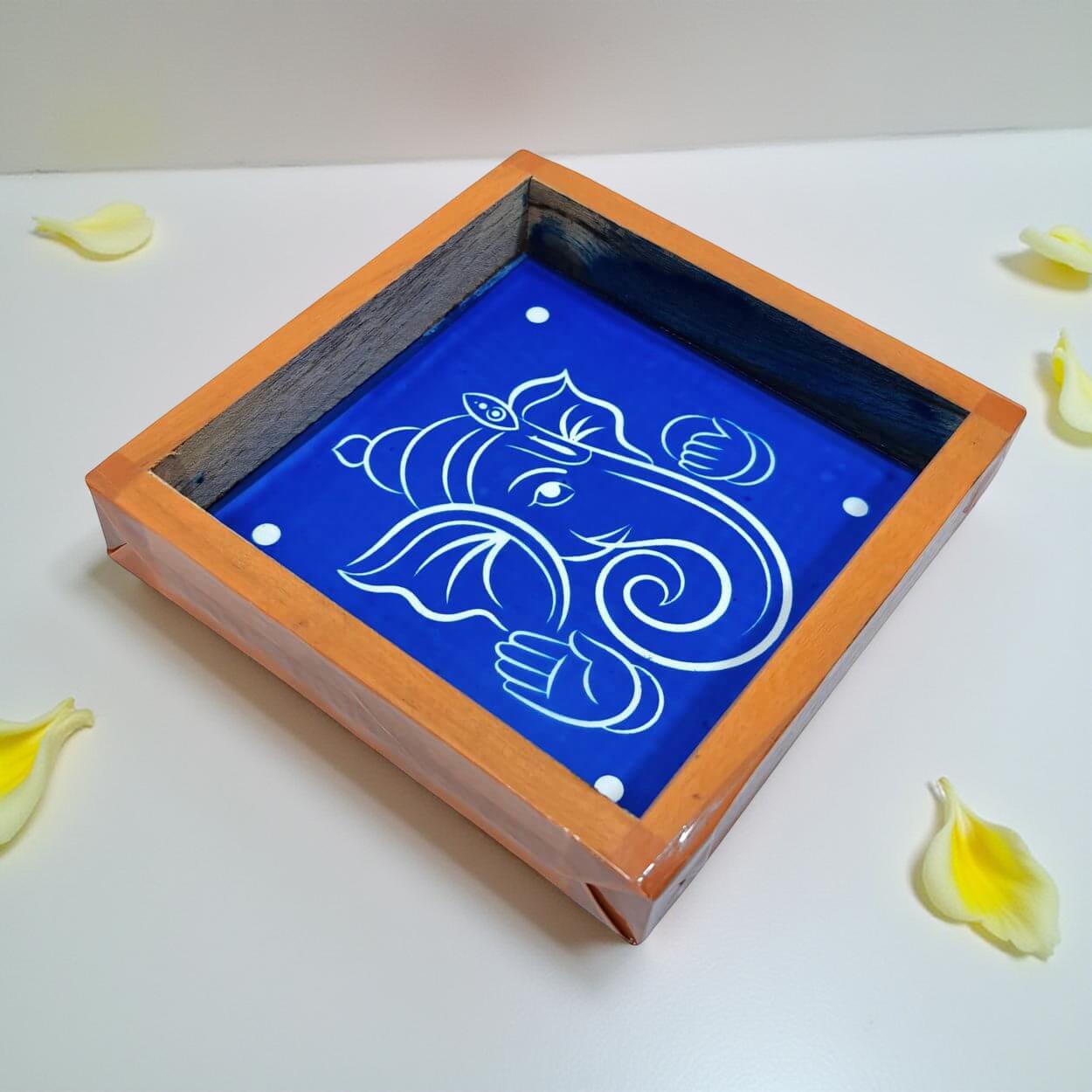Unikraf  Ganesha Rangoli Kolam Stencil Wooden 5×5 Inches Pack of 1 Piece