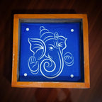 Unikraf  Ganesha Rangoli Kolam Stencil Wooden 5×5 Inches Pack of 1 Piece