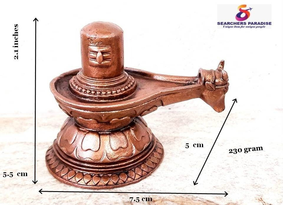Brownish-Orange Copper Idols Of God Shivalingam, 2.1 Inches, 230G, Patina Antique Finish, Pack Of 1 Piece