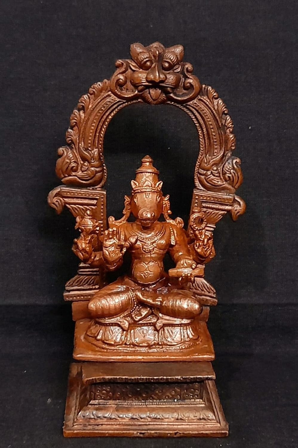 Brown Copper Handmade Varahar With Prabhavalli 490 Gram, 4.7 Inches, Pack Of 2 Piece